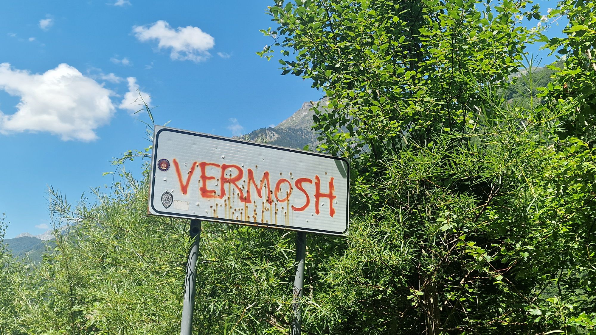 Handgeschriebener Ortsname Vermosh