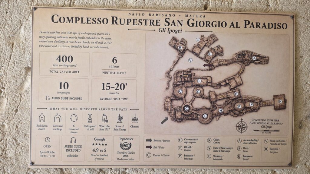 Übersicht des unterirdischen Höhlensystems San Giorgio in Matera