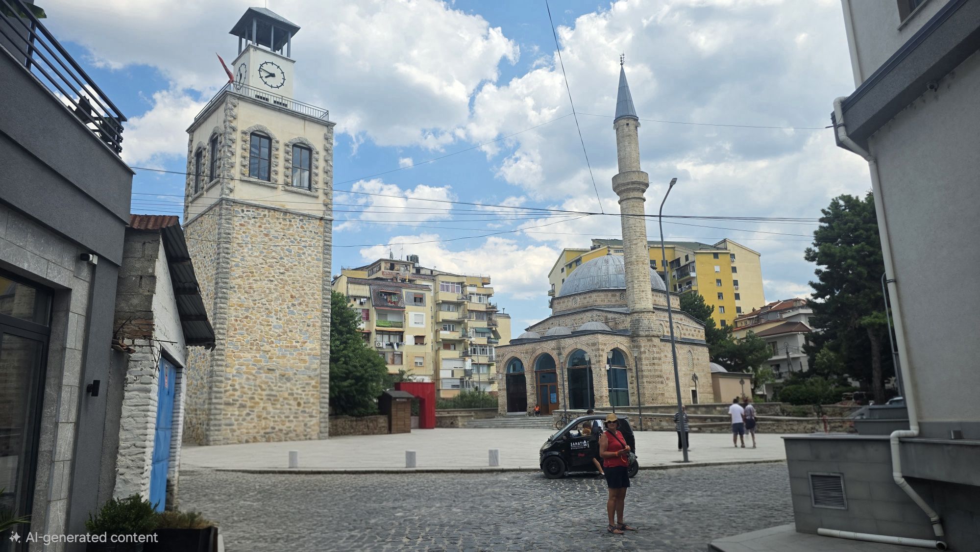 Restaurierte Mirahori-Moschee im Basar von Korçë