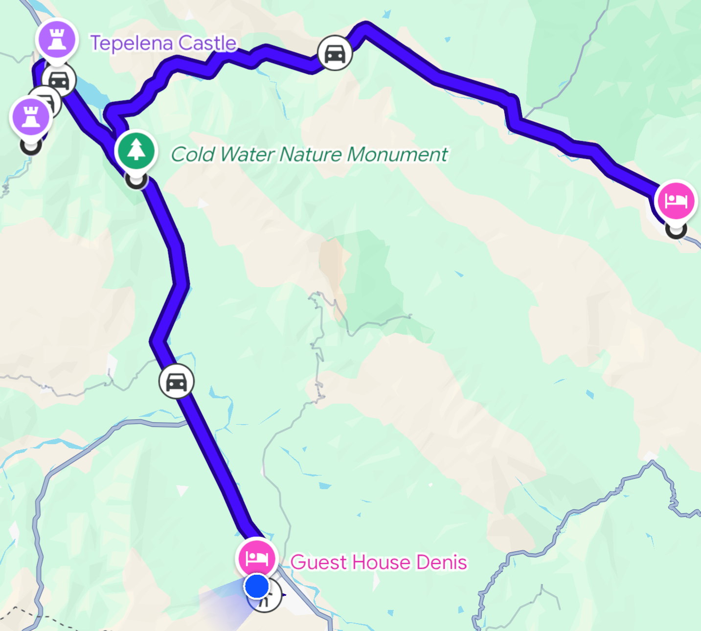 Route von Përmet über Tepelenë nach Gjirokastër