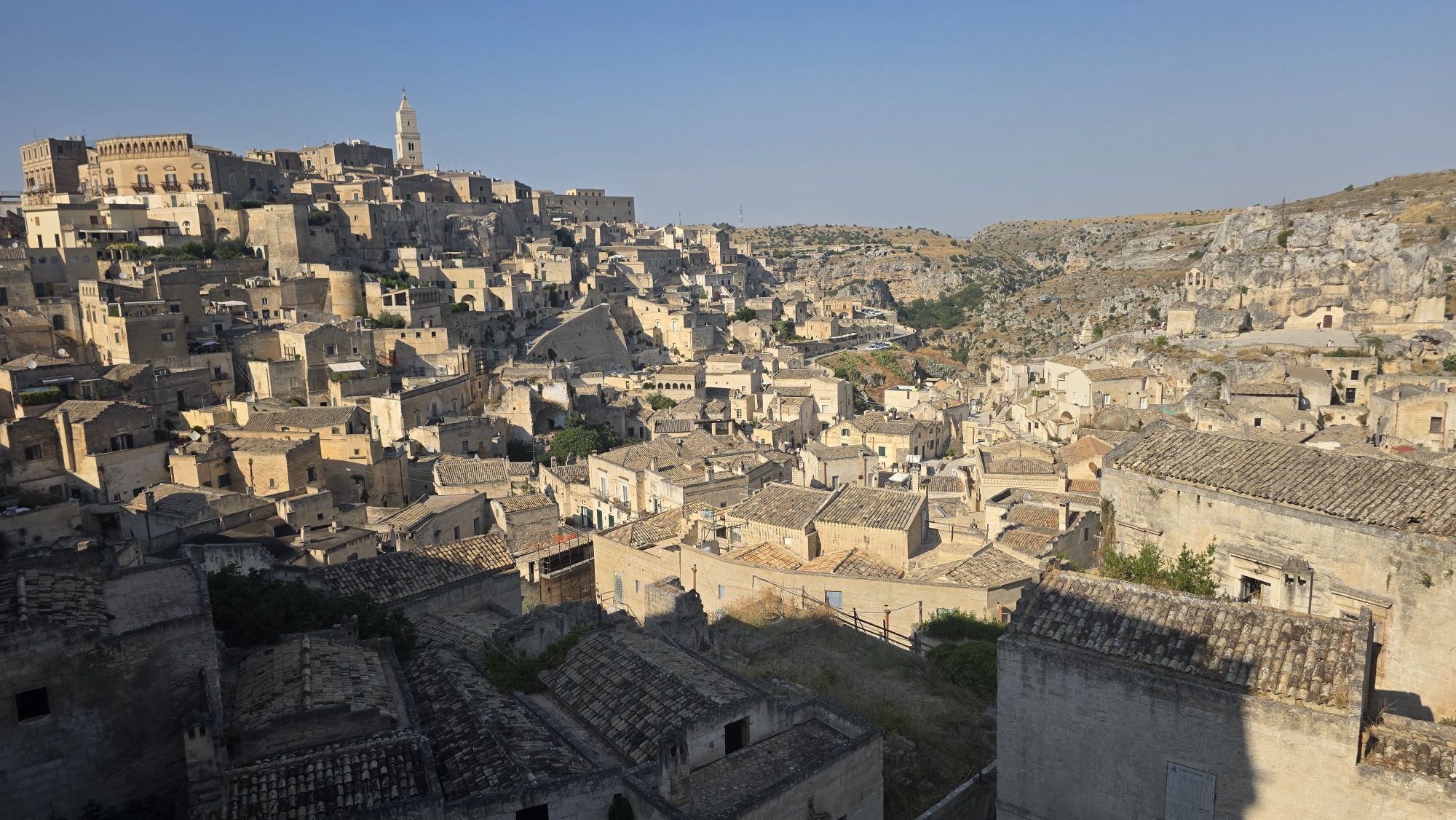 Blick hinunter auf die Sassi von Matera