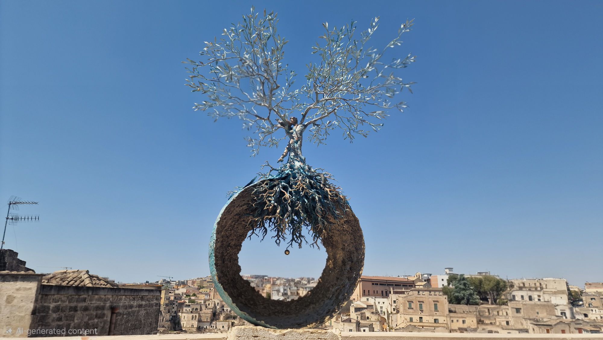Baumskulptur über den Sassi von Matera